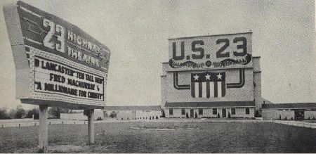 US-23 Drive-In Theater - Old Screen And Marquee - Photo From Rg (newer photo)